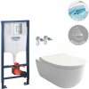 WC SET G+B1 - Závesné toaleta s WC doskou, podomietkový inštalačný modul s WC tlačidlom, Rimless, SoftClose, biela