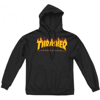 Thrasher Flame Logo Hood mikina black