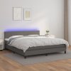 Box spring postel s matrací a LED šedá 180x200 cm umělá kůže 3134121