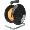 Solight prodlužovací přívod na bubnu, 4 zásuvky, 50m, oranžový kabel, 3x 1,5mm2 - PB04