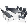 Súprava záhradného nábytku kovová VidaXL čierna 9 ks