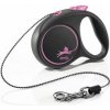 Vodítko FLEXI Black Design XS lanko 3m/8kg ružová