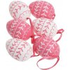 Vajíčka veľkonočné maľované 6cm ružová/biela mix 6ks/bal