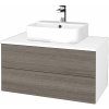 Dreja Kúpeľňová skrinka MODULE SZZ2 80 umývadlo Joy 3 - N01 Biela lesk / D25 Teak