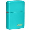 Benzínový zapalovač ZIPPO Flat Turquoise Zippo Logo