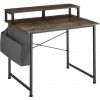 tectake 404664 písací stôl s policou a látkovým úložným boxom - industriálne drevo tmavé, rustikálne, 120 cm