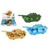 Teddies Tank plast 16cm na setrvačník na baterie se světlem se zvukem 3 barvy 8ks v boxu