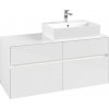 VILLEROY & BOCH Collaro závesná skrinka pod umývadlo na dosku (umývadlo vpravo), 4 zásuvky, s LED osvetlením, 1200 x 500 x 548 mm, Glossy White, C130B0DH
