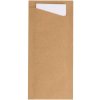 Papierové vrecko na príbor Eco hnedé s bielym obrúskom 190x85mm, 100ks