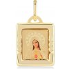 Lillian Vassago Zlatý štvorcový prívesok s Pannou Máriou LLV37-GP035