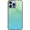 AppleKing kryt so sklenenou zadnou stranou pre iPhone 14 Pro Max - zeleno-azúrový - možnosť vrátiť tovar ZADARMO do 30tich dní