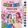 Malý maliarik princezné omaľovánka so štetcom a farbami