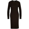 ŠATY GANT STRETCH COTTON CABLE C-NECK DRESS DEEP BROWN