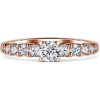 Dafné | Zásnubný prsteň so stredovým kameňom 0.25 ct, ružové zlato, s diamantmi 60