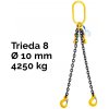 Reťazový záves, oko-2 hák, skracovač, Nosnosť 4250/3150 kg, G8-10, Certifikát, ČŽ 4250 / 3150 kg 7,5 m Čierna