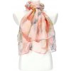 Cashmere Dámska letná farebná šatka v motíve pierok 188x71 cm ružová
