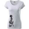 Husľový kľúč gitara - Dámske tričko Pure - L ( Svetlosivý melír )