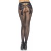 Leg Avenue Woven Bow Crotchless Pantyhose 7913 Black