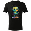 Handel Detské tričko - Veselý robotík Farba: čierna, Veľkosť: 134cm/8r, Strih trička: detský