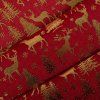 Takoy Dekoračná imitácia juty červená so zlatým vianočným motívom-NS-20719
