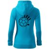 Hádzaná lopta ruka - Mikina dámska trendy zipper s kapucňou - XL ( Svetlý tyrkys )