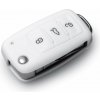 Ochranné silikónové puzdro na kľúč na VW/Seat/Škoda s vystreľovacím kľúčom, farba biela