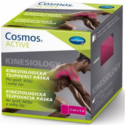 Cosmos Active kineziologická tejpovacia páska ružová 5 cm x 5 m 1 ks