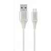 Gembird CC-USB2B-AMCM-2M-BW2 USB 2.0 AM na typ C (AM/CM), 2m, bílo-stříbrný