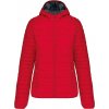 Kariban | K6111, Ľahká dámska prešívaná bunda s kapucňou, červená, XL