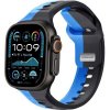CubeNest Premium Silicon Band remienok Apple Watch 42-49 mm čierny/modrý 6974699971825