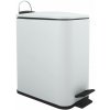 Spirella pedálový odpadkový kôš Erik, matný biely, oceľ, 5 l