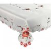 Obrus biely s červenými kvetmi Šírka 140 cm | Dĺžka 240 cm biela