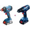 BOSCH BOSCH GDX 180-LI + GSR 180-LI - Akumulátorový rázový utahovač + Akumulátorový skrutkovač - 06019G5222