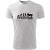 Evolúcia traktor - Pánske tričko Fantasy športové - 2XL ( Biela )