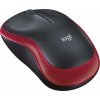 Myš Logitech Wireless Mouse M185 červená, bezdrôtová, optická, symetrická, pripojenie cez (910-002240)
