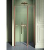 New Trendy New Soleo Copper Brushed sprchové dvere 90 cm výklopné medená brúsená/priehľadné sklo D-0521A-WK
