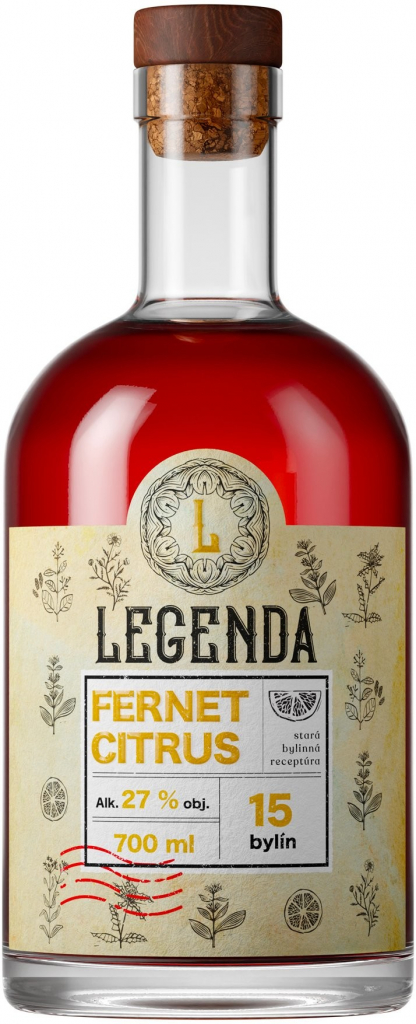 LEGENDA FERNET CITRUS 27% 0,7 l (čistá fľaša)