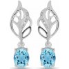 Nefertitis Náušnice strieborné s brúsenými Blue Sky topazy a zirkónmi Ag 925 018125 BT NF55637 - 3 cm, 3,7 g
