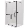 CERANO - Sprchová zástena Walk-in Moreli Ľ/P + polička/držiak na uteráky - čierna matná, transparentné sklo - 150x200 cm