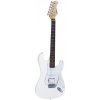 Dimavery ST-312, elektrická gitara, biela