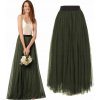 Fashionweek exkluzívne dlhá maxi dlhá tylová sukňa BRAND51 khaki