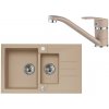 Alveus SET A127 Beige 55 SETA127 - Drez Granitový Rock 70 - 780x480mm, vanička 320x400x180mm, 180x300x120mm + bateria Nina