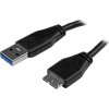 StarTech.com 3m Slim SuperSpeed USB 3.0 A na Micro B kábel - St/St - Pripojovací kábel USB 3.0 - Čierny - USB kábel - Micro-USB typ B (M)