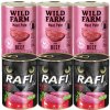 RAFI Cat Adult z cielęciną 3x400g + WILD FARM Pate Beef 3x400g