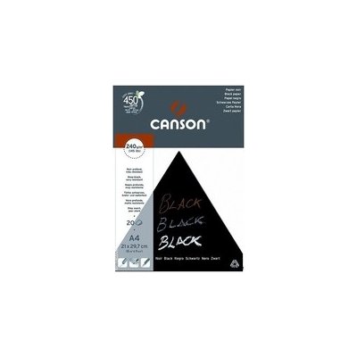 Canson Black Skicák 240 g/m², 20 listov, čierny rozmer A4