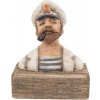 Clayre & Eef Dekorácia figúrka námorník s fajkou na podstavci Rustic - 16 * 8 * 20 cm - Clayre & Eef