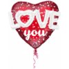 Amscan Fóliový balón červené srdce s bodkami Love you
