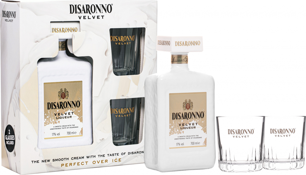 DISARONNO VELVET 17% 0,7 l (darčekové balenie 2 poháre)