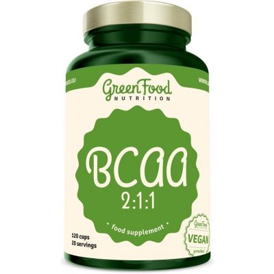 Aminokyseliny GreenFood Nutrition BCAA 2:1:1 120 kapsúl (8594193920457)
