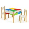 Eco Toys drevený nábytok pre deti súprava stôl + 2 stoličky
